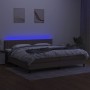Cama box spring colchón y luces LED tela gris taupe 200x200 cm de , Camas y somieres - Ref: Foro24-3133345, Precio: 627,19 €,...