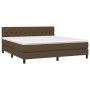 Cama box spring colchón luces LED tela marrón oscuro 160x200cm de , Camas y somieres - Ref: Foro24-3133408, Precio: 528,31 €,...