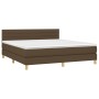 Cama box spring con colchón LED tela marrón oscuro 160x200 cm de , Camas y somieres - Ref: Foro24-3133808, Precio: 477,70 €, ...