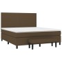 Cama box spring con colchón tela marrón oscuro 180x200 cm de , Camas y somieres - Ref: Foro24-3136456, Precio: 629,33 €, Desc...