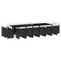 Set de muebles jardín 17 pzas con cojines ratán sintético negro en Conjuntos de jardín | Comprar online en Foru.es