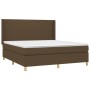 Cama box spring colchón luces LED tela marrón oscuro 180x200cm de , Camas y somieres - Ref: Foro24-3138736, Precio: 610,97 €,...