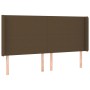 Cama box spring colchón luces LED tela marrón oscuro 180x200cm de , Camas y somieres - Ref: Foro24-3138736, Precio: 610,97 €,...