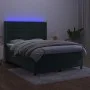 Box spring bed with mattress and LED dark green velvet 140x200cm by , Beds and slatted bases - Ref: Foro24-3139628, Price: 50...
