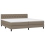 Cama box spring con colchón tela gris taupe 200x200 cm de , Camas y somieres - Ref: Foro24-3140325, Precio: 647,88 €, Descuen...