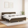 Cama box spring con colchón tela marrón oscuro 160x200 cm de , Camas y somieres - Ref: Foro24-3140868, Precio: 501,18 €, Desc...
