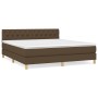 Cama box spring con colchón tela marrón oscuro 160x200 cm de , Camas y somieres - Ref: Foro24-3140868, Precio: 501,18 €, Desc...