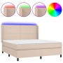Cama box spring colchón LED cuero sintético capuchino 180x200cm de , Camas y somieres - Ref: Foro24-3139282, Precio: 663,90 €...