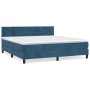 Cama box spring con colchón terciopelo azul oscuro 160x200 cm de , Camas y somieres - Ref: Foro24-3141375, Precio: 480,01 €, ...