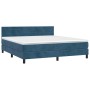 Cama box spring con colchón terciopelo azul oscuro 160x200 cm de , Camas y somieres - Ref: Foro24-3141375, Precio: 480,01 €, ...