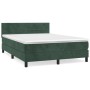 Cama box spring con colchón terciopelo verde oscuro 140x200 cm de , Camas y somieres - Ref: Foro24-3141368, Precio: 456,22 €,...
