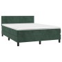 Cama box spring con colchón terciopelo verde oscuro 140x200 cm de , Camas y somieres - Ref: Foro24-3141368, Precio: 456,22 €,...