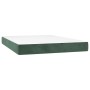 Cama box spring con colchón terciopelo verde oscuro 140x200 cm de , Camas y somieres - Ref: Foro24-3141368, Precio: 456,22 €,...