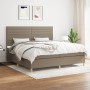 Cama box spring con colchón tela gris taupe 200x200 cm de , Camas y somieres - Ref: Foro24-3142445, Precio: 722,70 €, Descuen...