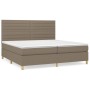 Cama box spring con colchón tela gris taupe 200x200 cm de , Camas y somieres - Ref: Foro24-3142445, Precio: 722,70 €, Descuen...