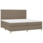 Cama box spring con colchón tela gris taupe 200x200 cm de , Camas y somieres - Ref: Foro24-3142445, Precio: 722,70 €, Descuen...