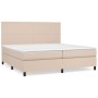 Cama box spring con colchón cuero sintético capuchino 200x200cm de , Camas y somieres - Ref: Foro24-3142748, Precio: 690,28 €...