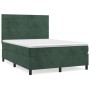 Cama box spring con colchón terciopelo verde oscuro 140x200 cm de , Camas y somieres - Ref: Foro24-3143088, Precio: 487,00 €,...