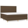 Cama box spring con colchón tela marrón oscuro 180x200 cm de , Camas y somieres - Ref: Foro24-3142196, Precio: 596,22 €, Desc...