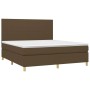 Cama box spring con colchón tela marrón oscuro 180x200 cm de , Camas y somieres - Ref: Foro24-3142196, Precio: 596,22 €, Desc...