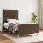 Dark brown fabric bed frame with headboard 90x190 cm by , Beds and slatted bases - Ref: Foro24-3125263, Price: 143,58 €, Disc...