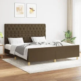 Bettgestell mit Kopfteil aus braunem Stoff 160x200 cm von , Betten und Lattenroste - Ref: Foro24-3125311, Preis: 264,45 €, Ra...