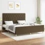 Bed frame with headboard in brown fabric 160x200 cm by , Beds and slatted bases - Ref: Foro24-3125311, Price: 264,45 €, Disco...