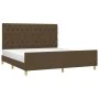 Bed frame with headboard in brown fabric 160x200 cm by , Beds and slatted bases - Ref: Foro24-3125311, Price: 264,45 €, Disco...