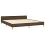 Bed frame with headboard in brown fabric 160x200 cm by , Beds and slatted bases - Ref: Foro24-3125311, Price: 264,45 €, Disco...