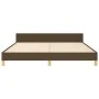 Bed frame with headboard in brown fabric 160x200 cm by , Beds and slatted bases - Ref: Foro24-3125311, Price: 264,45 €, Disco...