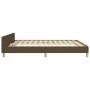Bed frame with headboard in brown fabric 160x200 cm by , Beds and slatted bases - Ref: Foro24-3125311, Price: 264,45 €, Disco...