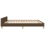 Estructura de cama con cabecero de tela marrón 160x200 cm de , Camas y somieres - Ref: Foro24-3125311, Precio: 269,70 €, Desc...