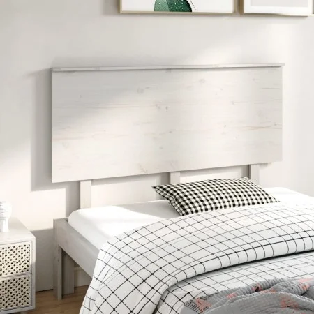 Cabecero de cama madera maciza de pino blanco 139x6x82,5 cm de , Cabeceros y pies de cama - Ref: Foro24-819166, Precio: 61,38...