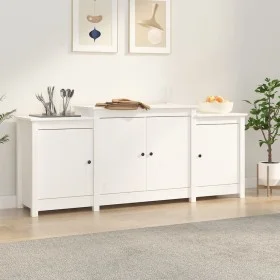 Aparador de madera maciza de pino blanco 164x37x68 cm de , Aparadores - Ref: Foro24-821493, Precio: 189,06 €, Descuento: %