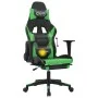 Gaming-Stuhl mit Massage und Fußstütze aus schwarzgrünem Kunstleder von , Gaming-Stühle - Ref: Foro24-345460, Preis: 132,93 €...