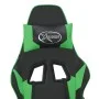 Gaming-Stuhl mit Massage und Fußstütze aus schwarzgrünem Kunstleder von , Gaming-Stühle - Ref: Foro24-345460, Preis: 132,93 €...