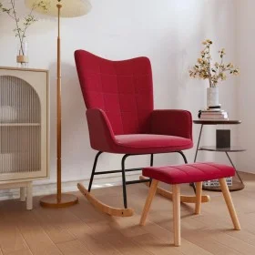Rocking chair with footrest red fabric by , Rocking chairs - Ref: Foro24-328026, Price: 160,28 €, Discount: %