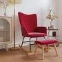 Silla mecedora con reposapiés tela rojo tinto de , Mecedoras - Ref: Foro24-328026, Precio: 160,28 €, Descuento: %