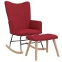 Silla mecedora con reposapiés tela rojo tinto de , Mecedoras - Ref: Foro24-328026, Precio: 160,28 €, Descuento: %