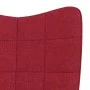 Silla mecedora con reposapiés tela rojo tinto de , Mecedoras - Ref: Foro24-328026, Precio: 160,28 €, Descuento: %