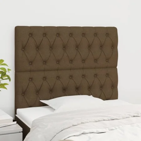 Cabeceros 2 unidades de tela marrón oscuro 90x7x78/88 cm de , Cabeceros y pies de cama - Ref: Foro24-3116653, Precio: 76,91 €...