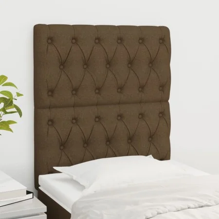 Cabeceros 2 unidades de tela marrón oscuro 80x7x78/88 cm de , Cabeceros y pies de cama - Ref: Foro24-3116645, Precio: 80,32 €...