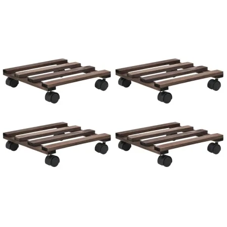 Soporte con ruedas para macetas madera 4 uds cedro 25x25 cm de vidaXL, Soportes para macetas - Ref: Foro24-246442, Precio: 21...