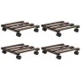 Soporte con ruedas para macetas madera 4 uds cedro 25x25 cm de vidaXL, Soportes para macetas - Ref: Foro24-246442, Precio: 21...