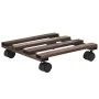 Soporte con ruedas para macetas madera 4 uds cedro 25x25 cm de vidaXL, Soportes para macetas - Ref: Foro24-246442, Precio: 21...