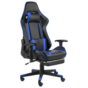 Silla gaming giratoria con reposapiés PVC azul en Sillas gaming | Comprar online en Foru.es