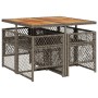 Set comedor de jardín 5 piezas con cojines ratán sintético gris en Conjuntos de jardín | Comprar online en Foru.es