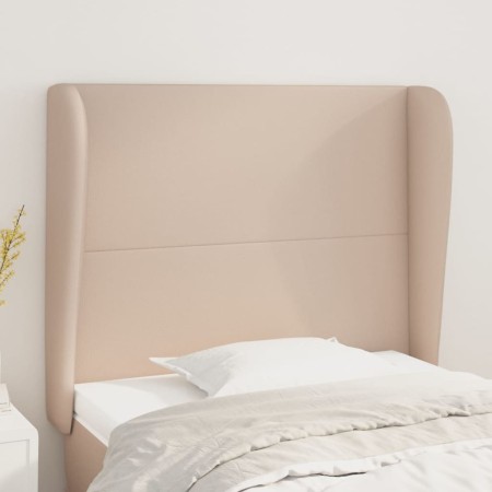 Cabecero con orejas cuero sintético capuchino 93x23x118/128 cm de , Cabeceros y pies de cama - Ref: Foro24-3117759, Precio: 8...