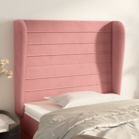 Cabecero con orejas de terciopelo rosa 83x23x118/128 cm de , Cabeceros y pies de cama - Ref: Foro24-3118131, Precio: 73,77 €,...
