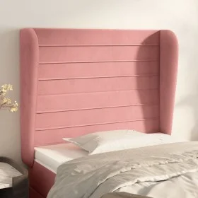 Cabecero con orejas de terciopelo rosa 83x23x118/128 cm de , Cabeceros y pies de cama - Ref: Foro24-3118131, Precio: 72,43 €,...